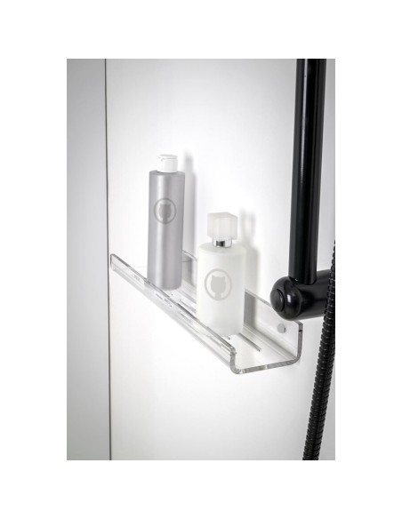 iPLEX Design - Calipso Mensola Doccia L.370 Trasparente in plexiglass - 37x4,5x8,5 cm