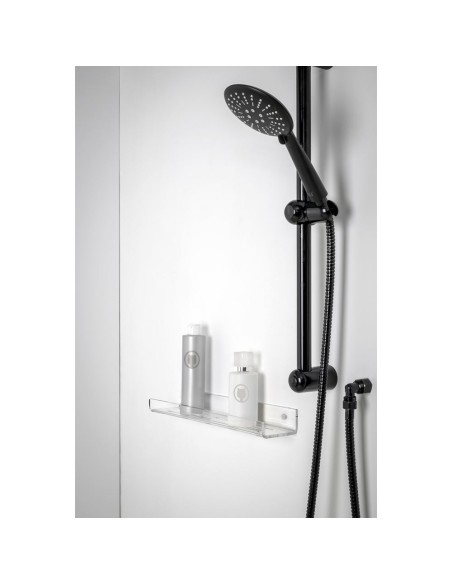 iPLEX Design - Calipso Mensola Doccia L.370 Trasparente in plexiglass - 37x4,5x8,5 cm