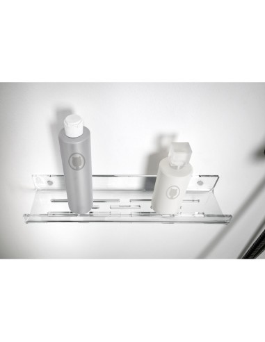 iPLEX Design - Calipso Mensola Doccia L.370 Trasparente in plexiglass - 37x4,5x8,5 cm