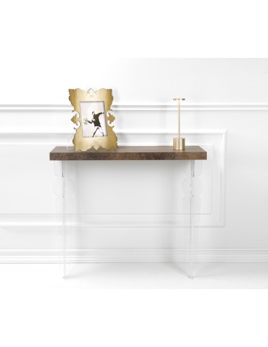iPLEX Design - Consolle ""MAUGENIO"" Habitat corten - Trasparente/WOOD CORTEN - 100x86x32 cm