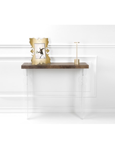 iPLEX Design - Consolle ""MAUGENIO"" Habitat corten - Trasparente/WOOD CORTEN - 100x86x32 cm