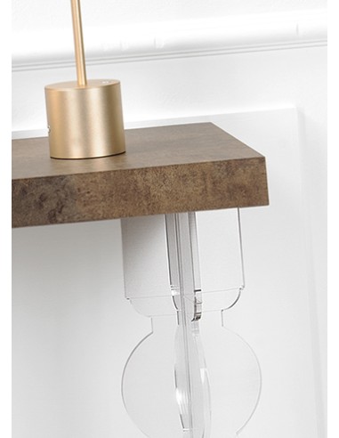 iPLEX Design - Consolle ""MAUGENIO"" Habitat corten - Trasparente/WOOD CORTEN - 100x86x32 cm