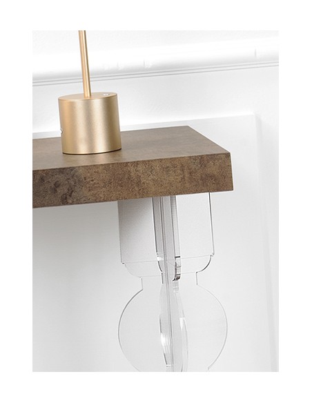 iPLEX Design - Consolle ""MAUGENIO"" Habitat corten - Trasparente/WOOD CORTEN - 100x86x32 cm