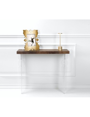 iPLEX Design - Consolle ""MAUGENIO"" Habitat corten - Trasparente/WOOD CORTEN - 100x86x32 cm