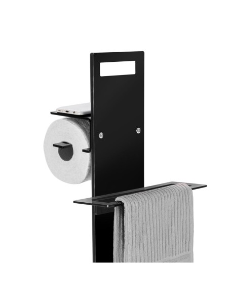 iPLEX Design - Calipso Piantana Nero in plexiglass - 31x86x23 cm