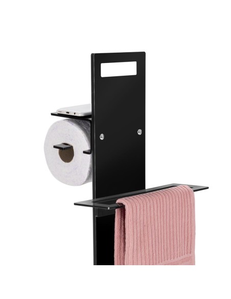 iPLEX Design - Calipso Piantana Nero in plexiglass - 31x86x23 cm