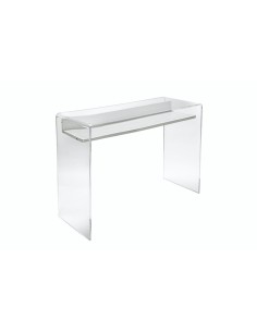 iPLEX Design - ""MOREMORE 18"" Scrivania Habitat bianco supremo - Trasparente/WOOD BIANCO - 100x75x40 cm 2