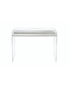 iPLEX Design - ""MOREMORE 18"" Scrivania Habitat bianco supremo - Trasparente/WOOD BIANCO - 100x75x40 cm