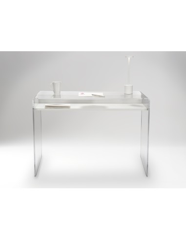 iPLEX Design - ""MOREMORE 18"" Scrivania Habitat bianco supremo - Trasparente/WOOD BIANCO - 100x75x40 cm