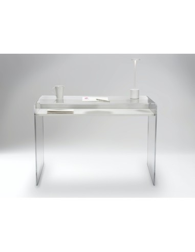 iPLEX Design - ""MOREMORE 18"" Scrivania Habitat bianco supremo - Trasparente/WOOD BIANCO - 100x75x40 cm