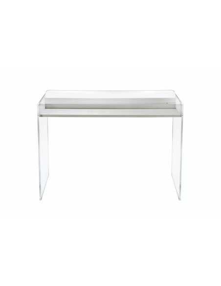 iPLEX Design - ""MOREMORE 18"" Scrivania Habitat bianco supremo - Trasparente/WOOD BIANCO - 100x75x40 cm