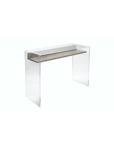 iPLEX Design - ""MOREMORE 18"" Scrivania Scrivania Habitat grigio atrium - Trasparente/WOOD GRIGIO - 100x75x40 cm 2