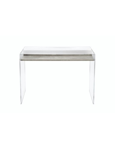 iPLEX Design - ""MOREMORE 18"" Scrivania Scrivania Habitat grigio atrium - Trasparente/WOOD GRIGIO - 100x75x40 cm