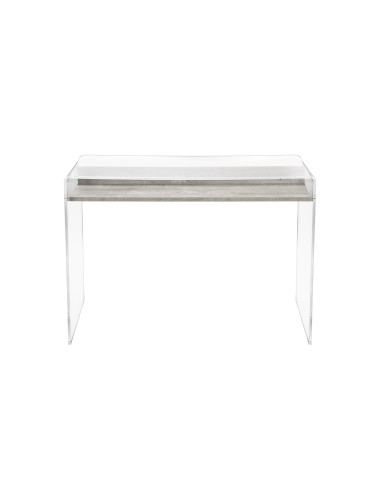 iPLEX Design - ""MOREMORE 18"" Scrivania Scrivania Habitat grigio atrium - Trasparente/WOOD GRIGIO - 100x75x40 cm