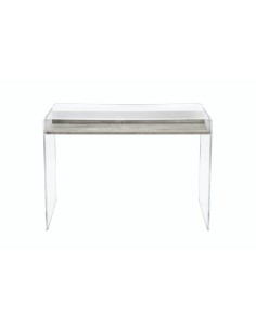 iPLEX Design - ""MOREMORE 18"" Scrivania Scrivania Habitat grigio atrium - Trasparente/WOOD GRIGIO - 100x75x40 cm