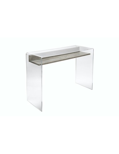 iPLEX Design - ""MOREMORE 18"" Scrivania Scrivania Habitat grigio atrium - Trasparente/WOOD GRIGIO - 100x75x40 cm