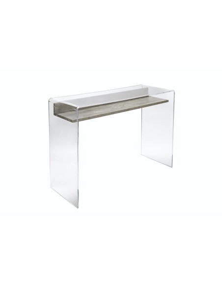 iPLEX Design - ""MOREMORE 18"" Scrivania Scrivania Habitat grigio atrium - Trasparente/WOOD GRIGIO - 100x75x40 cm