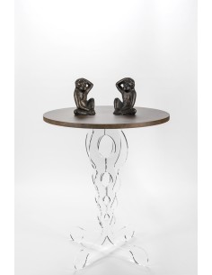 iPLEX Design - ""ARABESCO"" Tavolo medium Habitat corten - Trasparente/WOOD CORTEN - 50x60x50 cm 2