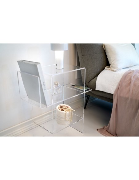 iPLEX Design - Dyno Tavolino Trasparente in plexiglass - 55x60x31,5 cm