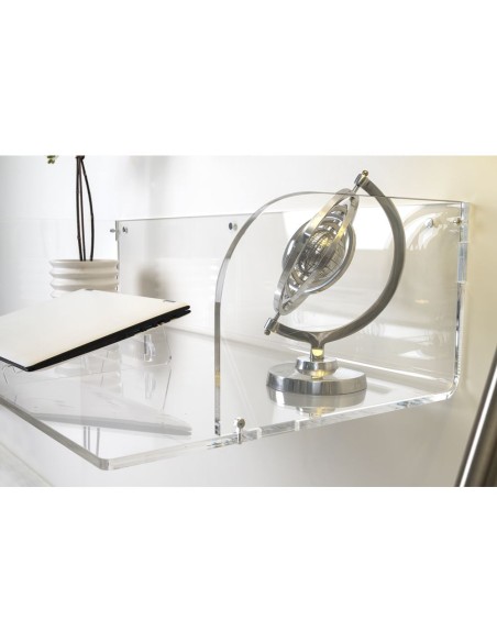 iPLEX Design - Secretaire Scrivania Da Parete in plexiglass - Trasparente - 100x25x50 cm