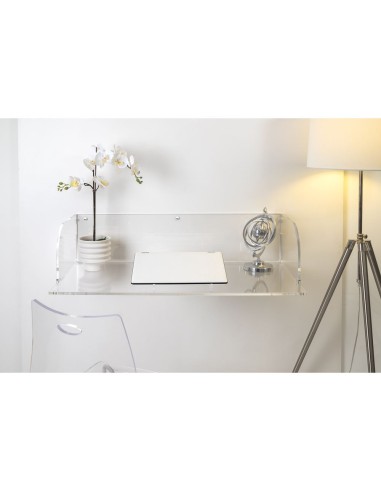 iPLEX Design - Secretaire Scrivania Da Parete in plexiglass - Trasparente - 100x25x50 cm