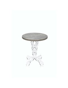 iPLEX Design - ""ARABESCO"" Tavolo Piccolo Habitat grigio atrium - Trasparente/WOOD GRIGIO - 36x42x36 cm