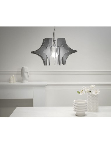 iPLEX Design - Prismian Sospensione Fume' Satinato in plexiglass - grigio fumè satinato - 50x28x50 cm