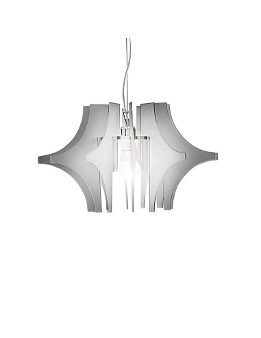 iPLEX Design - Prismian Sospensione Fume' Satinato in plexiglass - grigio fumè satinato - 50x28x50 cm
