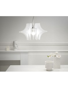 iPLEX Design - Prismian Sospensione Bianco Satinato in plexiglass - 50x28x50 cm 2