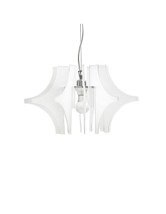 iPLEX Design - Prismian Sospensione Bianco Satinato in plexiglass - 50x28x50 cm