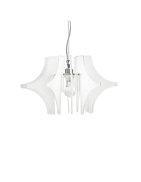 iPLEX Design - Prismian Sospensione Bianco Satinato in plexiglass - 50x28x50 cm