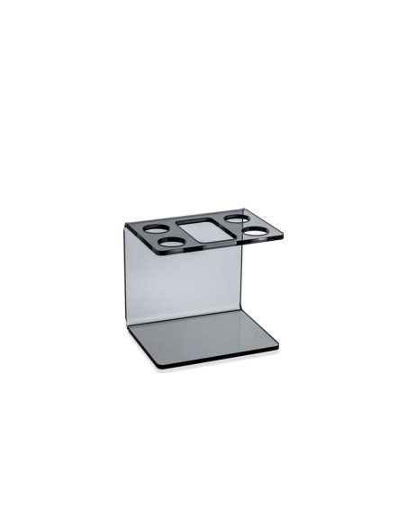 iPLEX Design - Clio Portaspazzolino Fume' in plexiglass - 10x9,5x8 cm