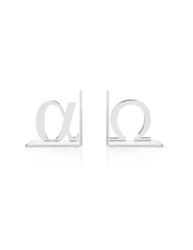 iPLEX Design - ""ALFA/OMEGA"" Set fermalibri Trasparente - 24x12,5x10 cm