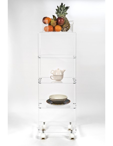 iPLEX Design - Carrello ""PARTOUT"" - Trasparente - 39,5x117,5x30 cm