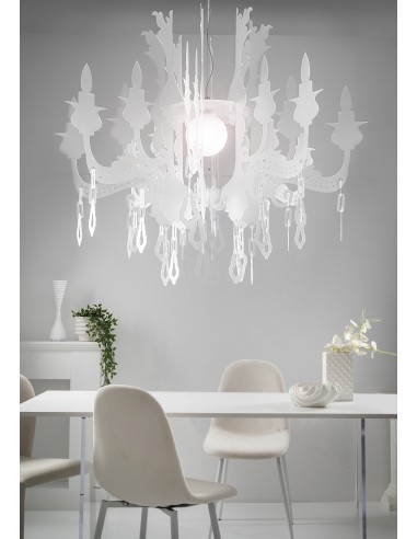 iPLEX Design - Versailles Sospensione Big Bianco Satinato in plexiglass 150cm x 150cm x H130 - 134x115x134 cm