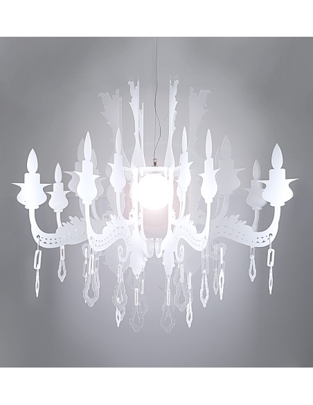 iPLEX Design - Versailles Sospensione Big Bianco Satinato in plexiglass 150cm x 150cm x H130 - 134x115x134 cm