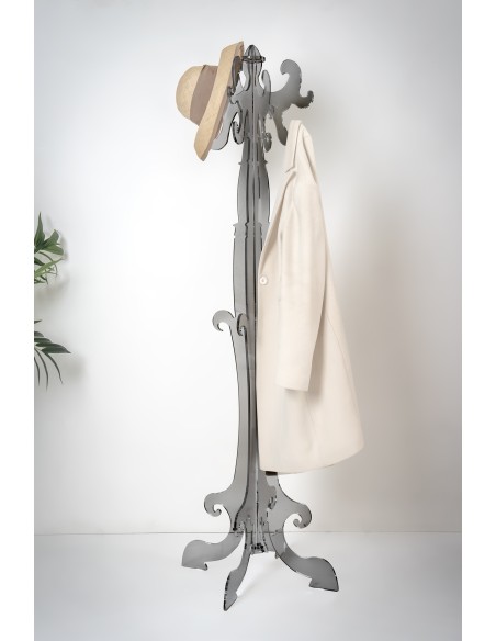 iPLEX Design - ""THONET"" Appendiabiti fumé Trasparente - Trasparente fumè - 56x173x56 cm