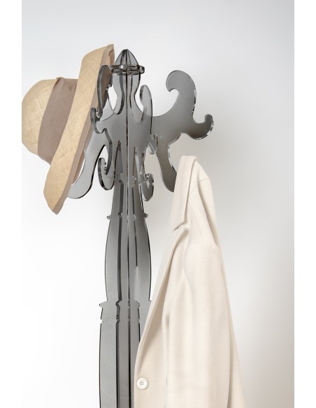 iPLEX Design - ""THONET"" Appendiabiti fumé Trasparente - Trasparente fumè - 56x173x56 cm