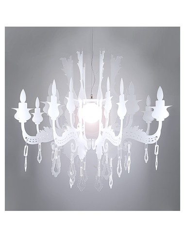 iPLEX Design - Versailles Sospensione Big Bianco Satinato in plexiglass 150cm x 150cm x H130 - 134x115x134 cm