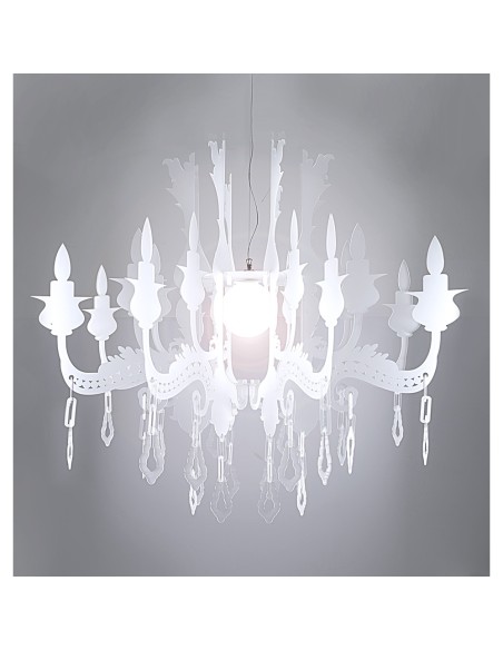 iPLEX Design - Versailles Sospensione Big Bianco Satinato in plexiglass 150cm x 150cm x H130 - 134x115x134 cm