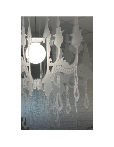 iPLEX Design - Versailles Sospensione Big Bianco Satinato in plexiglass 150cm x 150cm x H130 - 134x115x134 cm