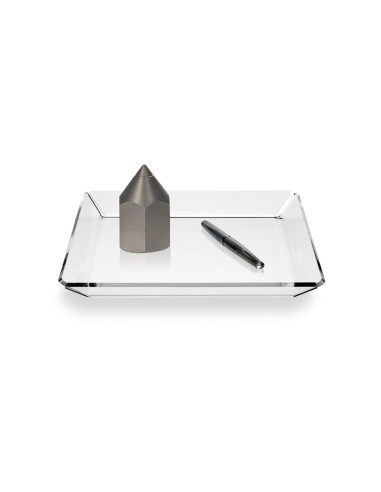Iplex - Conio vassoio vuotatasche quadrato in plexiglass Trasparente. , made in Italy - 24x3x24 cm