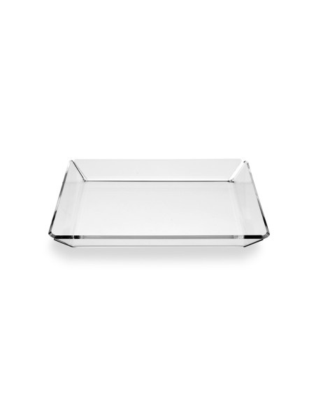 Iplex - Conio vassoio vuotatasche quadrato in plexiglass Trasparente. , made in Italy - 24x3x24 cm