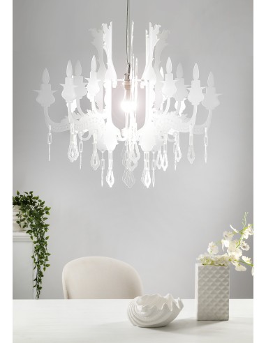iPLEX Design - Versailles Sospensione Bianco Satinato in plexiglass - 75x63x75 cm