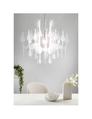 iPLEX Design - Versailles Sospensione Bianco Satinato in plexiglass - 75x63x75 cm
