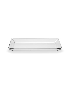 Iplex - Conio vassoio vuotatasche rettangolare in plexiglass Trasparente. , made in Italy - 29x3x16 cm
