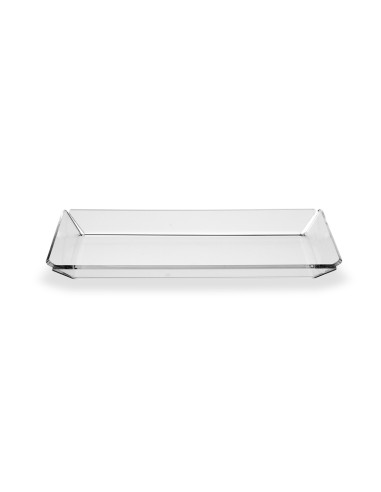 Iplex - Conio vassoio vuotatasche rettangolare in plexiglass Trasparente. , made in Italy - 29x3x16 cm