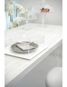 Iplex - Bon Ton Tortiera quadrata in plexiglass Trasparente. , made in Italy - Trasparente/bianco - 36x13,5x36 cm 2
