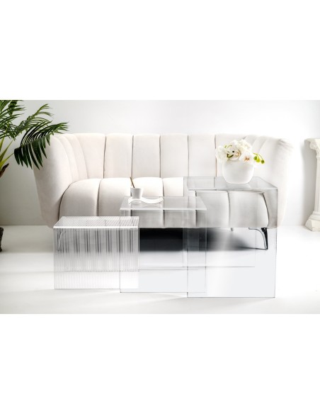 iPLEX Design - Trix Plisse' in pmma - Trasparente - 30/40/50x30/40/50x40,0 - 30/40/50x30/40/50x40,0 cm - 30x30x40 cm