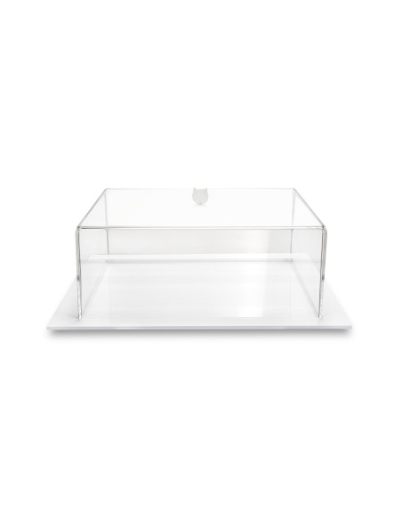Iplex - Bon Ton Tortiera quadrata in plexiglass Trasparente. , made in Italy - Trasparente/bianco - 36x13,5x36 cm